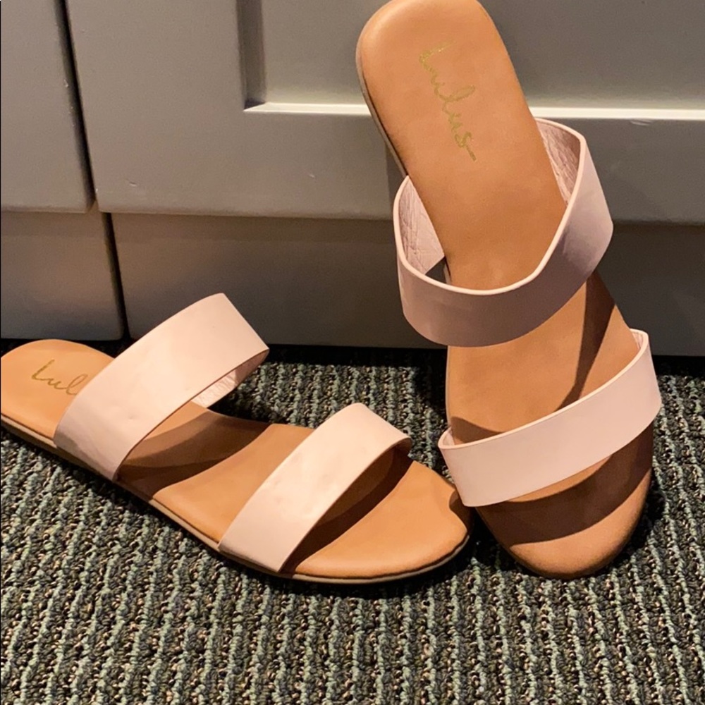pink strapped sandals, never worn!!